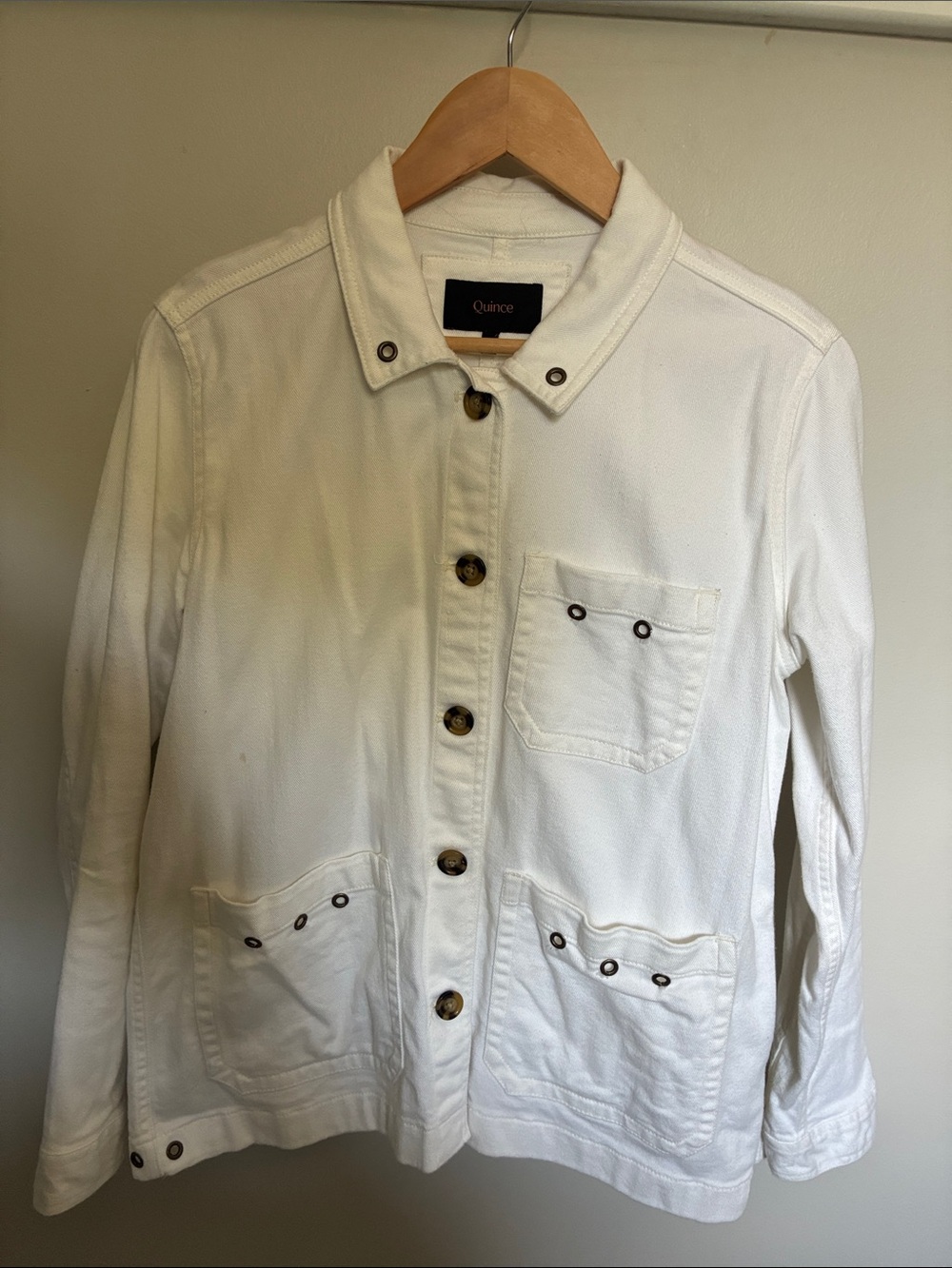Quince Men’s Cream Workwear Shirt Jacket
